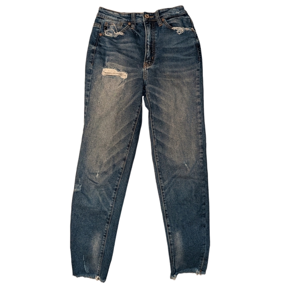 KanCan Distressed Split Hem Cropped Skinny Jeans